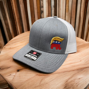 Trumplican Snap back hat - Grey/White